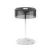 Crystal cordless table lamp with smoky glass shade and touch switch, offering flexible dimming.