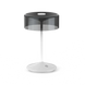 Crystal cordless table lamp with smoky glass shade and touch switch, offering flexible dimming.