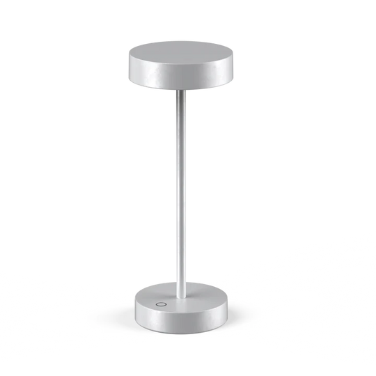 Standy Maxi minimalist portable LED lamp with sleek silver design and touch control