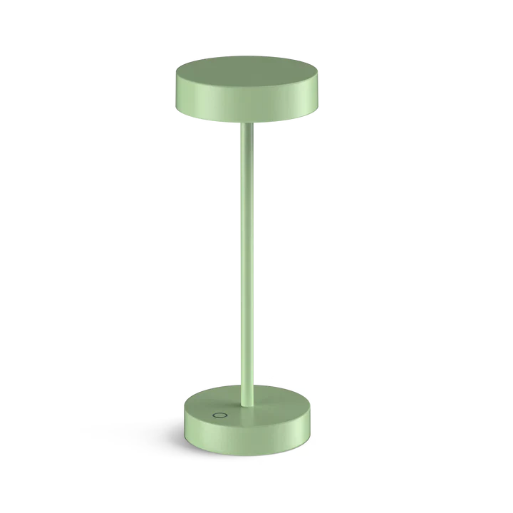 Minimalist portable LED lamp Standy Maxi in green, sleek design, versatile lighting options, touch switch control.