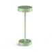 Minimalist portable LED lamp Standy Maxi in green, sleek design, versatile lighting options, touch switch control.