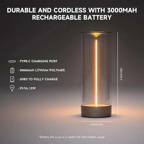 Auge Light cordless modern table lamp with 3-level dimming and night light feature