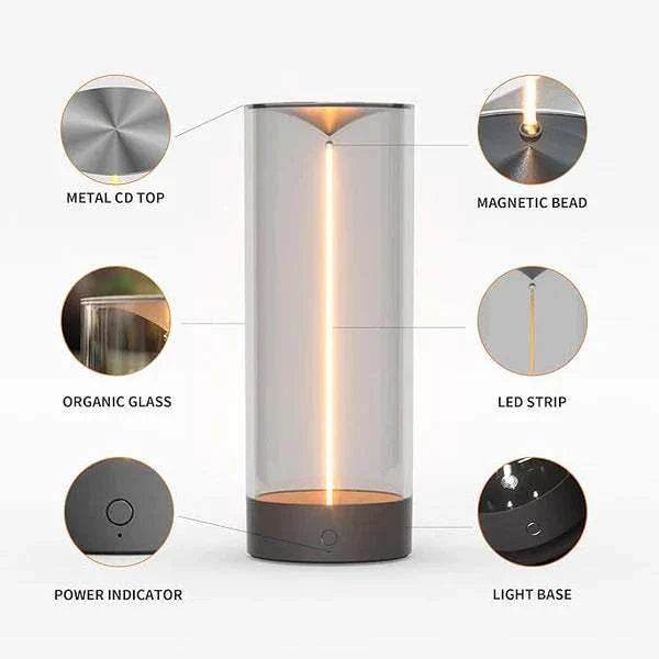 Auge Light cordless modern table lamp with 3-level dimming and night light feature