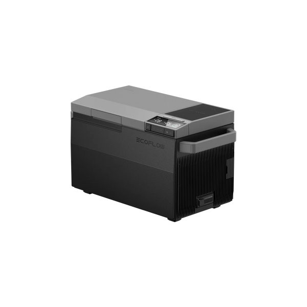 EcoFlow GLACIER portable refrigerator with integrated ice maker and dual zone cooling.