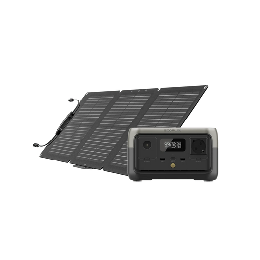 EcoFlow RIVER 2 & 160W Portable Solar Panel محطة الطاقه ريفر 2 من ايكو فلو مع لوح شمسي  160 وات