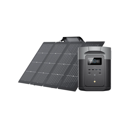 EcoFlow DELTA MAX 1600 & 160W Portable Solar Panel محطة الطاقه الشمسيه دلتا برو ماكس من ايكو فلو