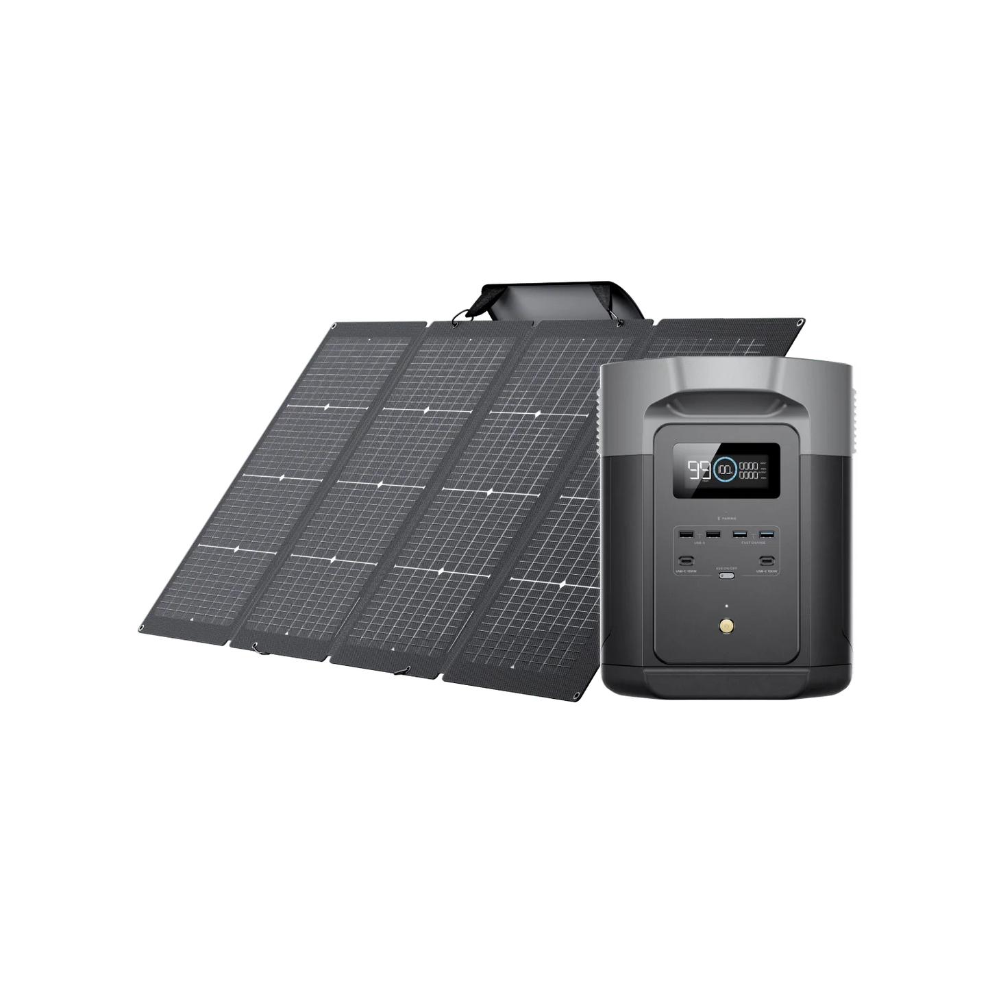 EcoFlow DELTA MAX 1600 & 160W Portable Solar Panel محطة الطاقه الشمسيه دلتا برو ماكس من ايكو فلو