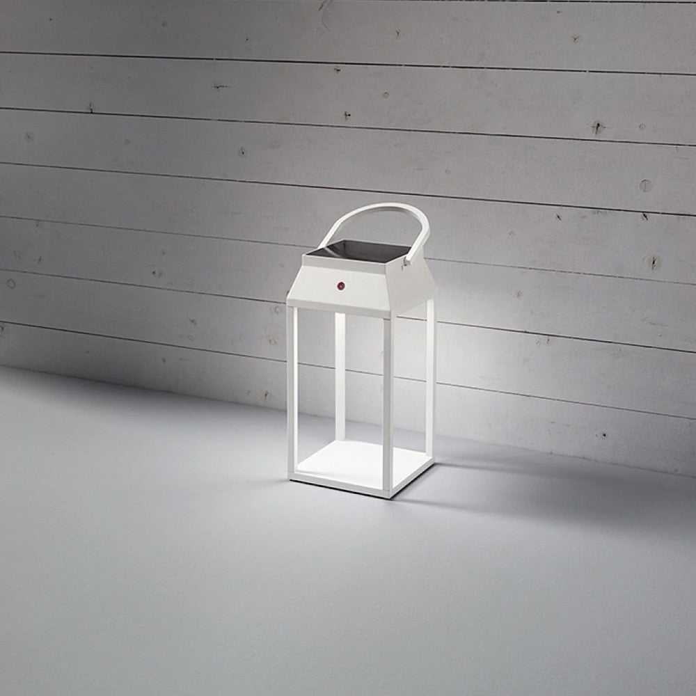 Solar Handy Lantern illuminating a pathway, eco-friendly rechargeable light with touch switch and dimming features.