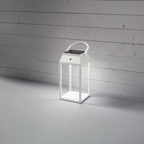 Solar Handy Lantern illuminating a pathway, eco-friendly rechargeable light with touch switch and dimming features.