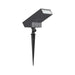 Black solar path light with ABS housing and monocrystalline silicon panel.