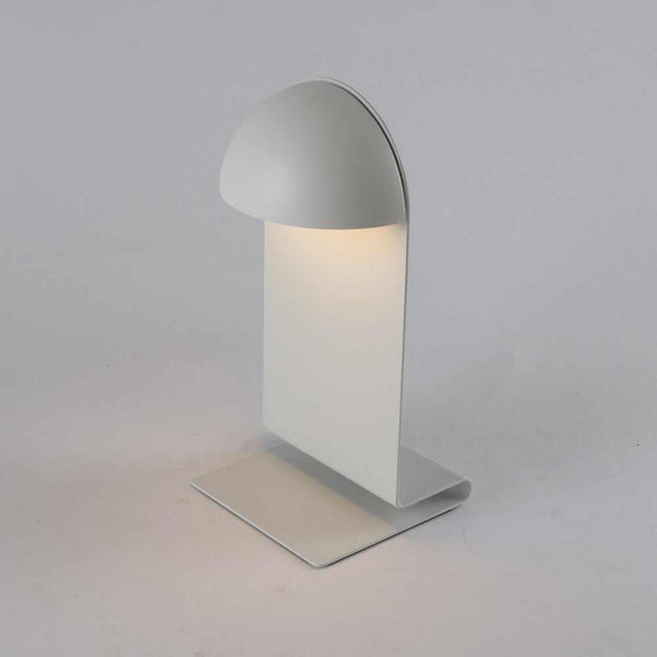 LED rechargeable table lamp with minimalist white design and dimmable touch switch